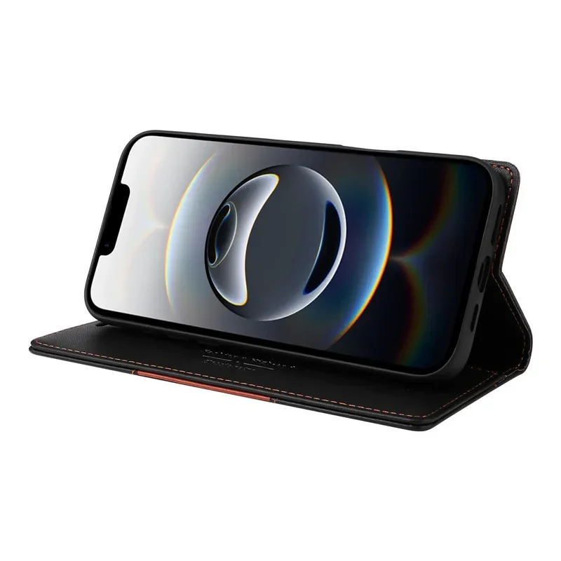 Magnetic Leather Anti-theft Wallet Phone Case with Card Holder and Flip Cover