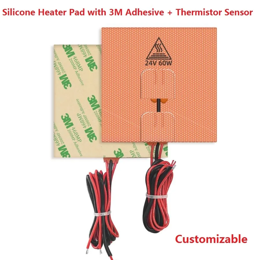 12V24V110V220VSiliconeRubberElectricHeatingPads3MAdhesive