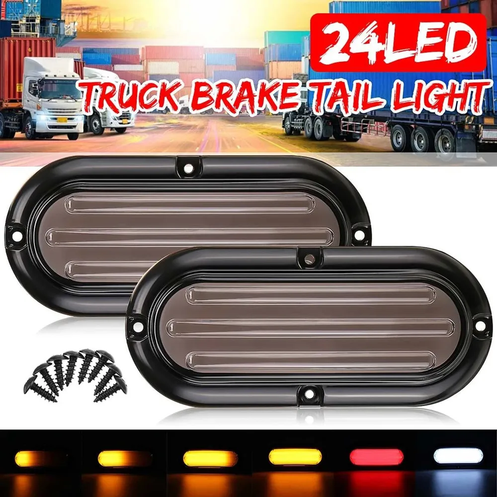 

2pcs 12V 24V 74 LED Dynamic Car Truck Tail Light Taillight Signal Lamp Indicator Strobe Flashing Warning Light Bus Trailer RV SU