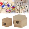 Wooden Storage Box Hexagonal Shaped Wood Jewelry Organizer Container Case Wedding Gifts Favors Box Holder For Home Storage 6