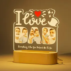 Personalized 3D Photo Lamp Customized Father&Mother's Day Valentine's Day Anniversary Birthday 3D Night Light Gifts 7 Color Base