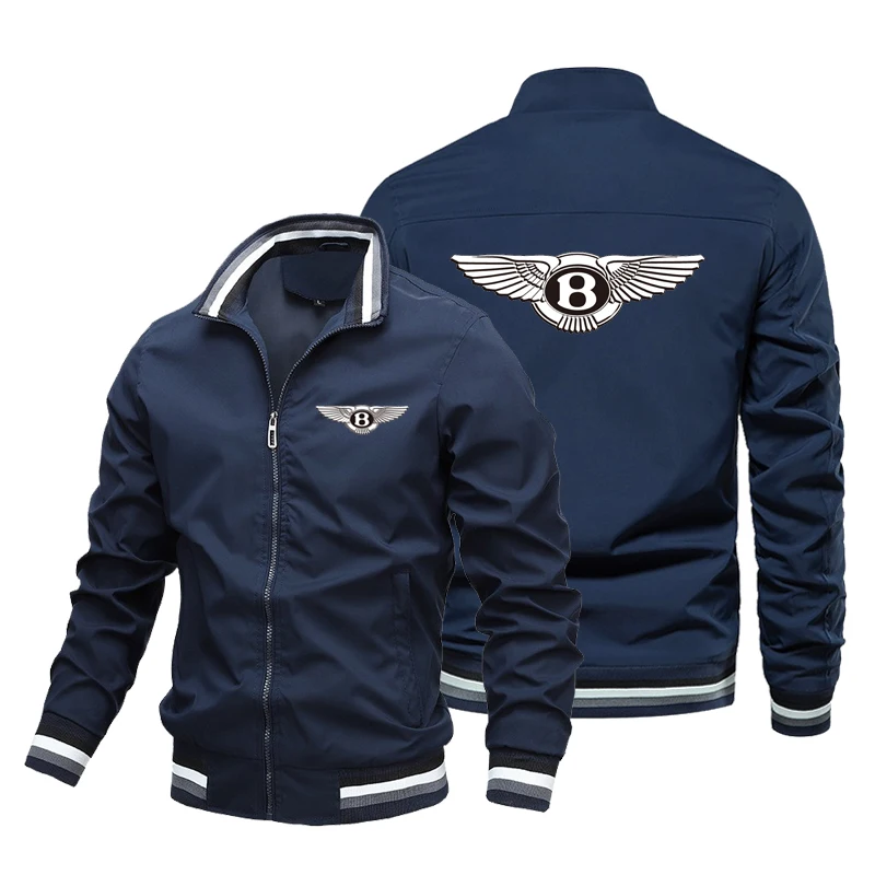 Men's flying jacket, outdoor leisure fashion sports jacket, tight fitting bra with car logo, spring and autumn, 2024