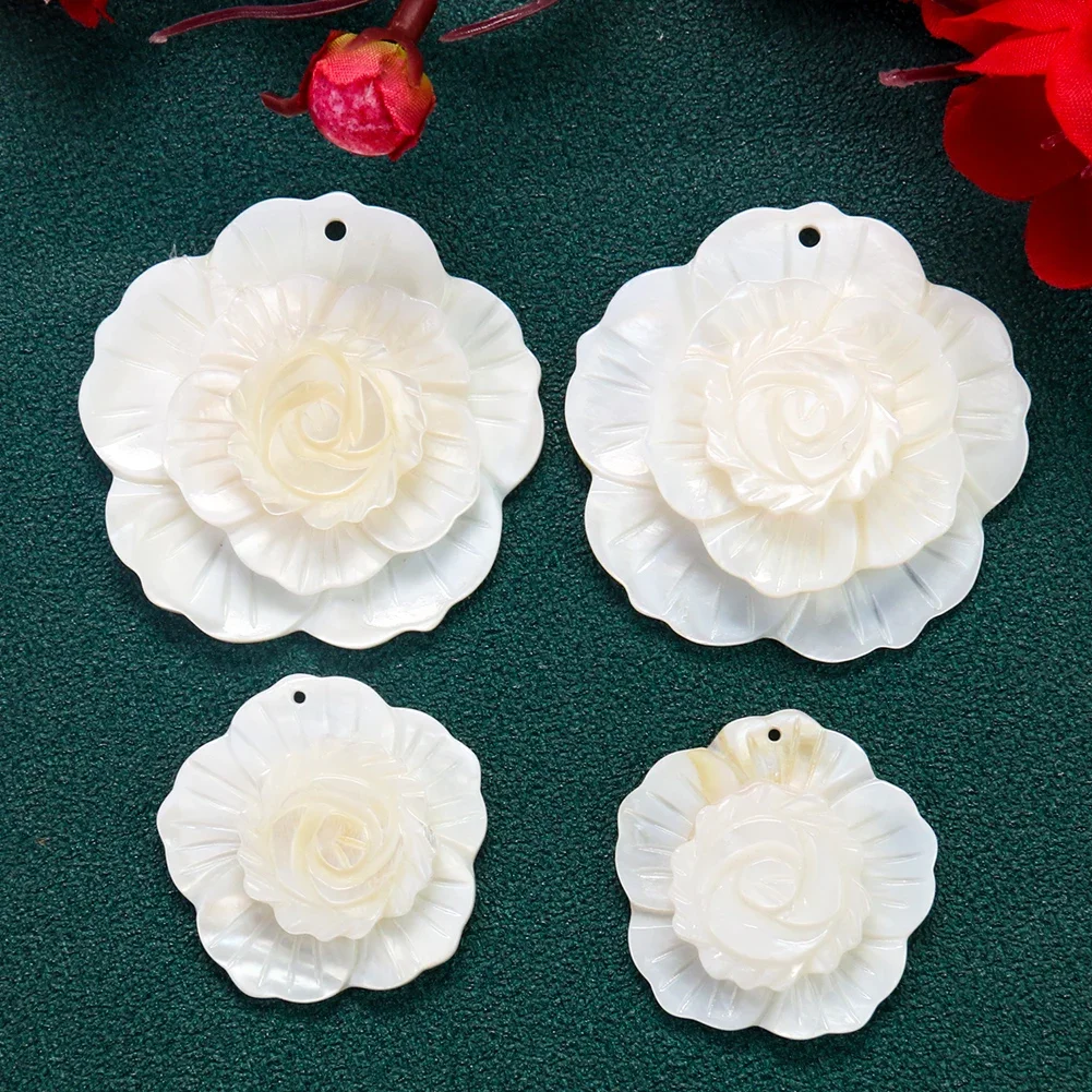 1PC Natural White MOP Shell Pendant natural shell ornaments