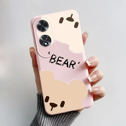 Cute Bear and Frog Cartoon Painted Shockproof Soft Silicone Back Cover Case for Oppo A60 (Pink-M01)