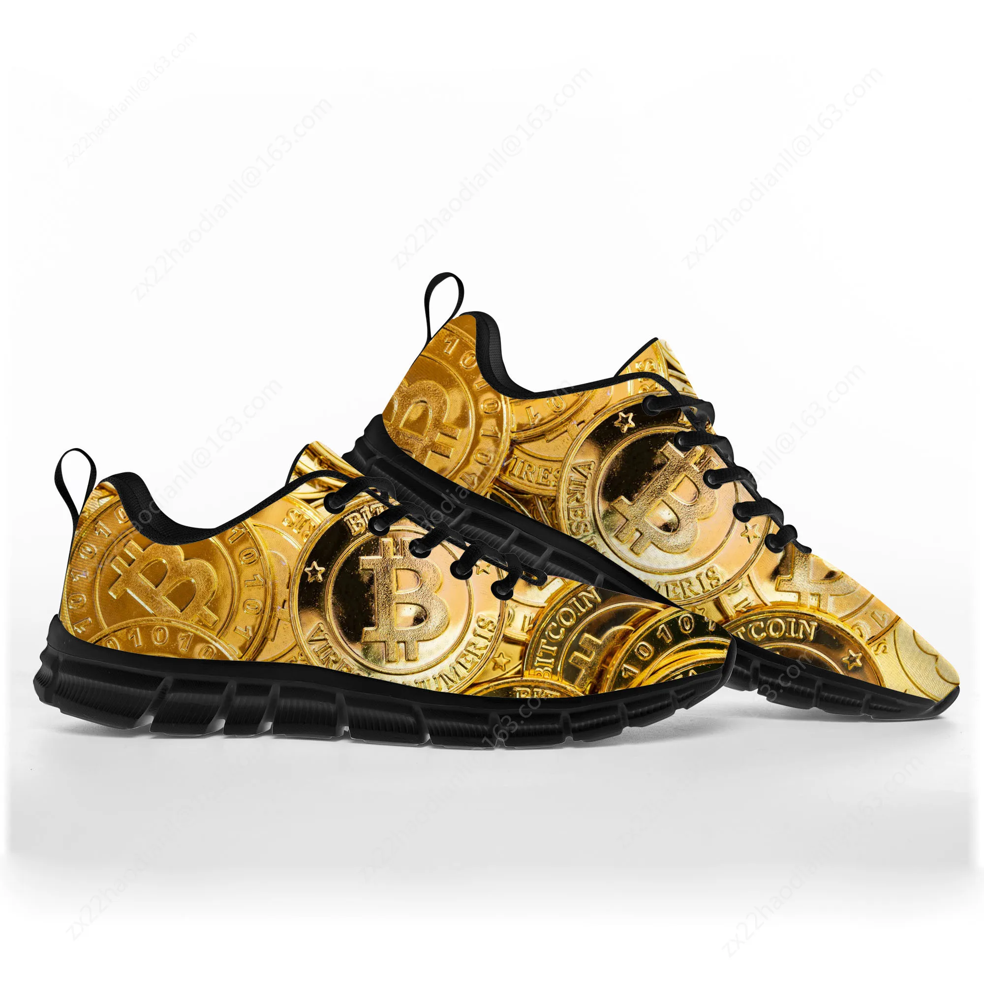 Bitcoin Cryptocurrency Miner BTC Coin Sports Shoes Mens Womens Teenager Kids Children Sneakers Custom High Quality Couple Shoe
