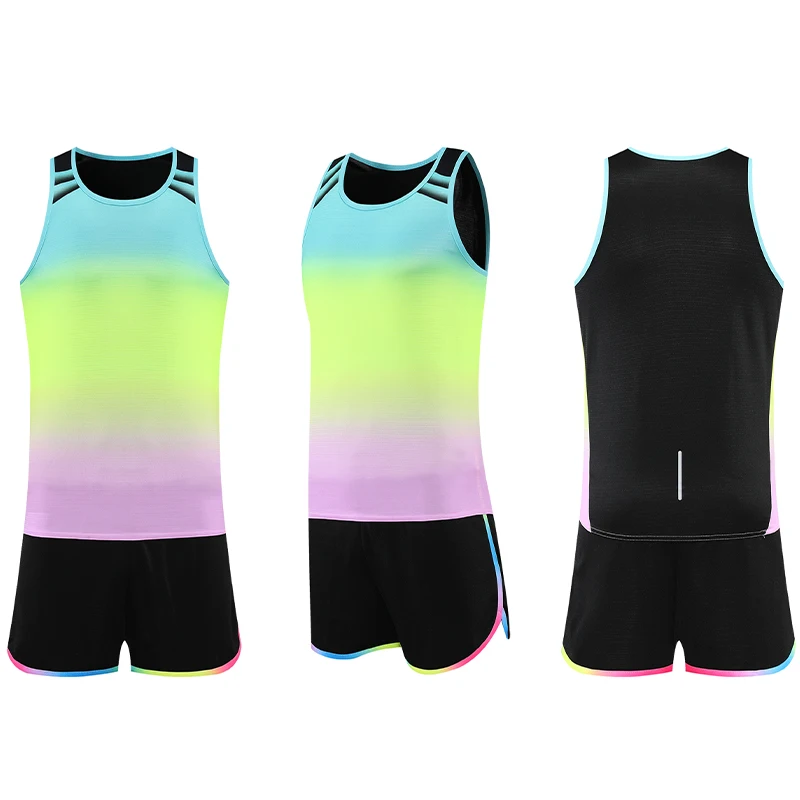 Mens Tracksuit Running Clothes Women Track And Field Training Suits Quick Dry Marathon Athletics Sets Sprint Sportswear T6211