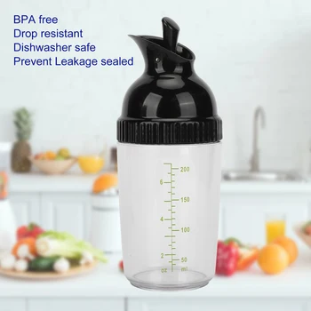 200ml Salad Dressing Shaker BPA  Prevent Leakage Salad Dressing Jar with Lid for Kitchen Dressing Container Kitchen Supplies