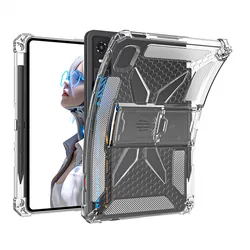 Transparent Shockproof TPU Case with Stand and Pen Slot (Clear)