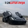 1:24 Lotus Evija Sports Car Model Toy Alloy Diecast Vehicles Doors Opened with Pull Back Sound Light Toys Christmas Gift for Boy 1