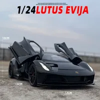 1:24 Lotus Evija Sports Car Model Toy Alloy Diecast Vehicles Doors Opened with Pull Back Sound Light Toys Christmas Gift for Boy 1