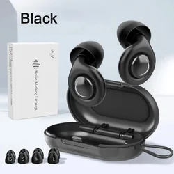 Premium Silicone Noise - Cancelling Earplugs for Sleep and Noise Reduction (Black)