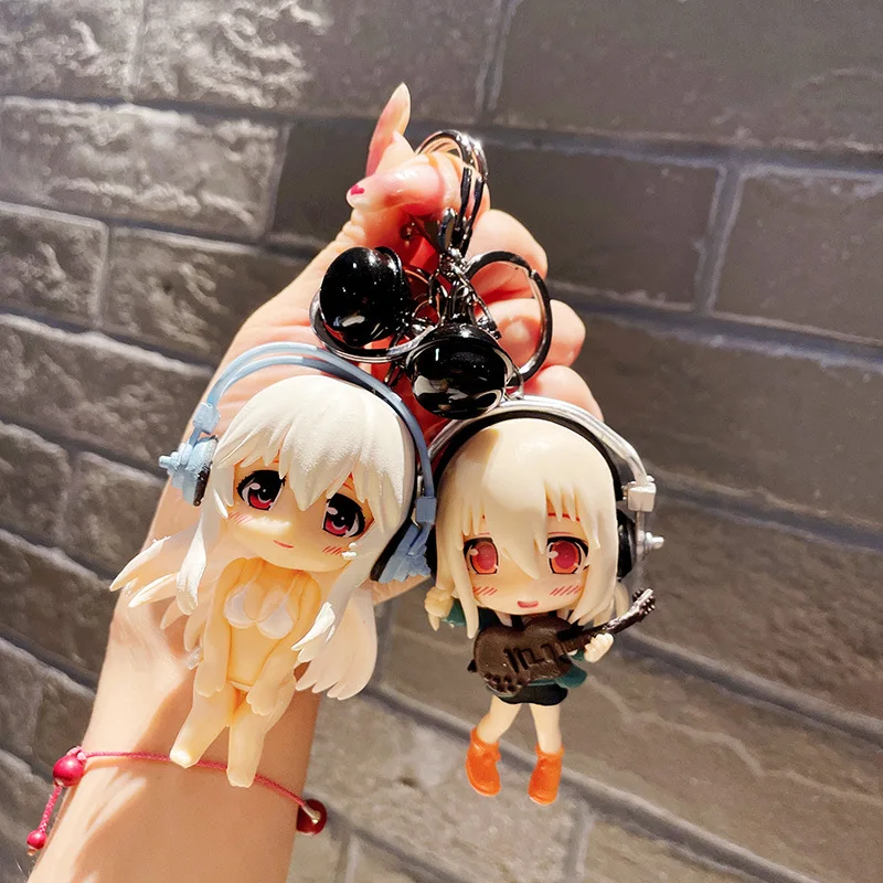 7Cm Nuovo Anime Super Sonico Kawaii Carino Versione Q Costumi Da Bagno Cameriera Figura Pvc Modello Giocattoli Bambola Raccogliere Portachiavi Ciondol