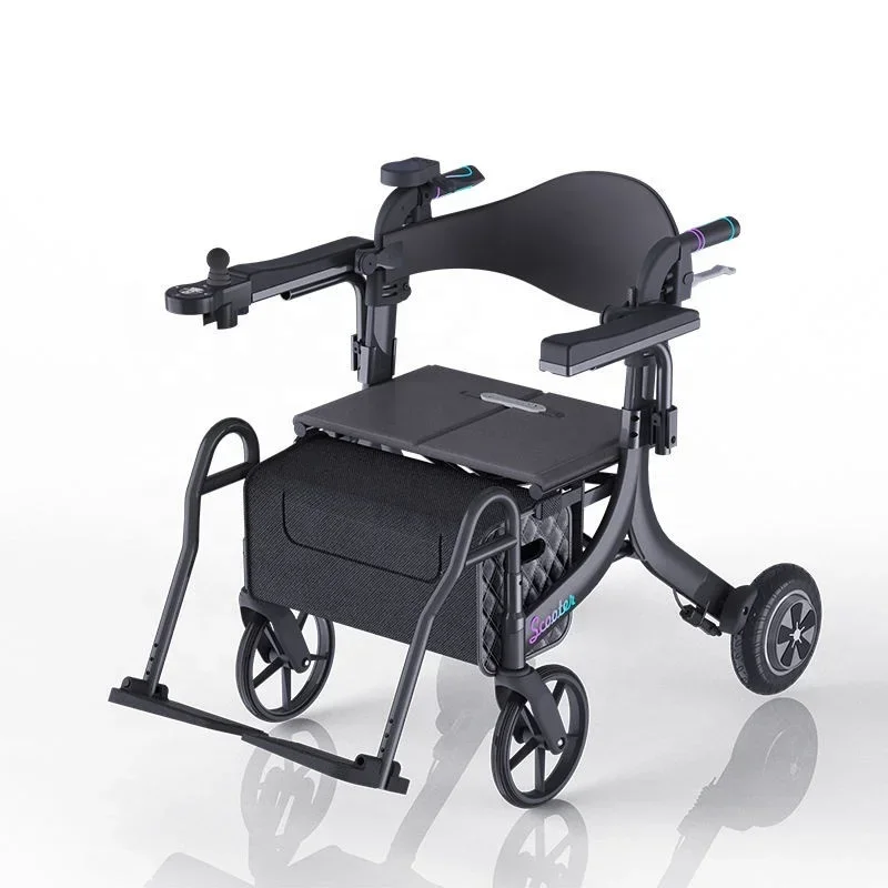 Pieghevole Regolabile Elettrico Leggero Deambulatore Rollator Potenza Mobilità Multifunzionale