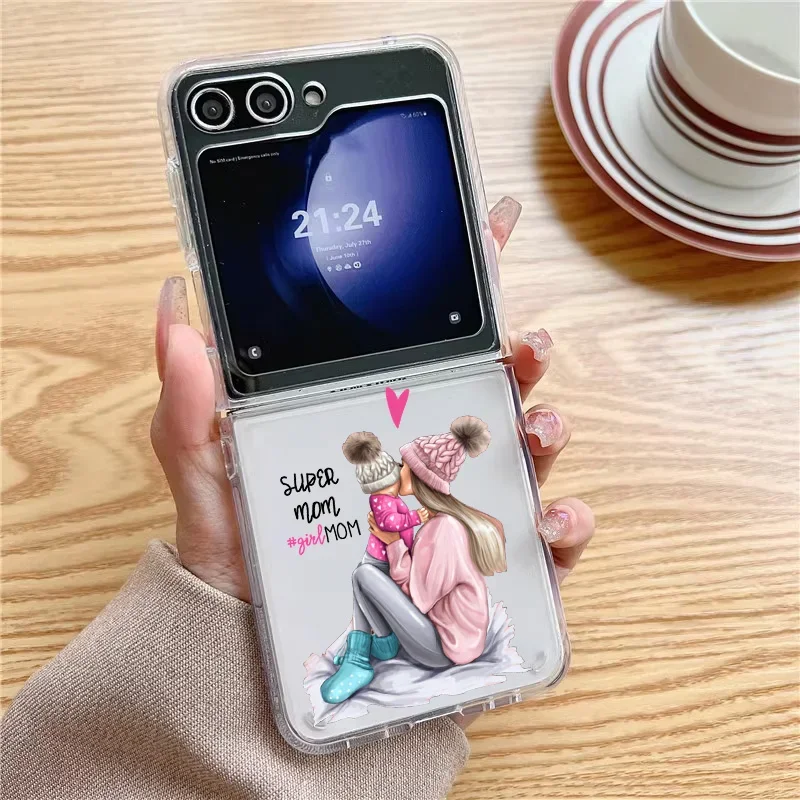 Fashion Super Mama and Dad Transparent Clear Phone Case Cover