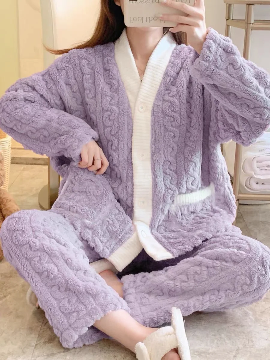 Cotton pajama set for women autumn winter