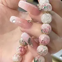 New Fashion Y2K Sweet Cherry Blossom Bracelet For Women Exquisite Elegant Flower Crystal Beaded Bracelet Girl Party Jewelry Gift 6