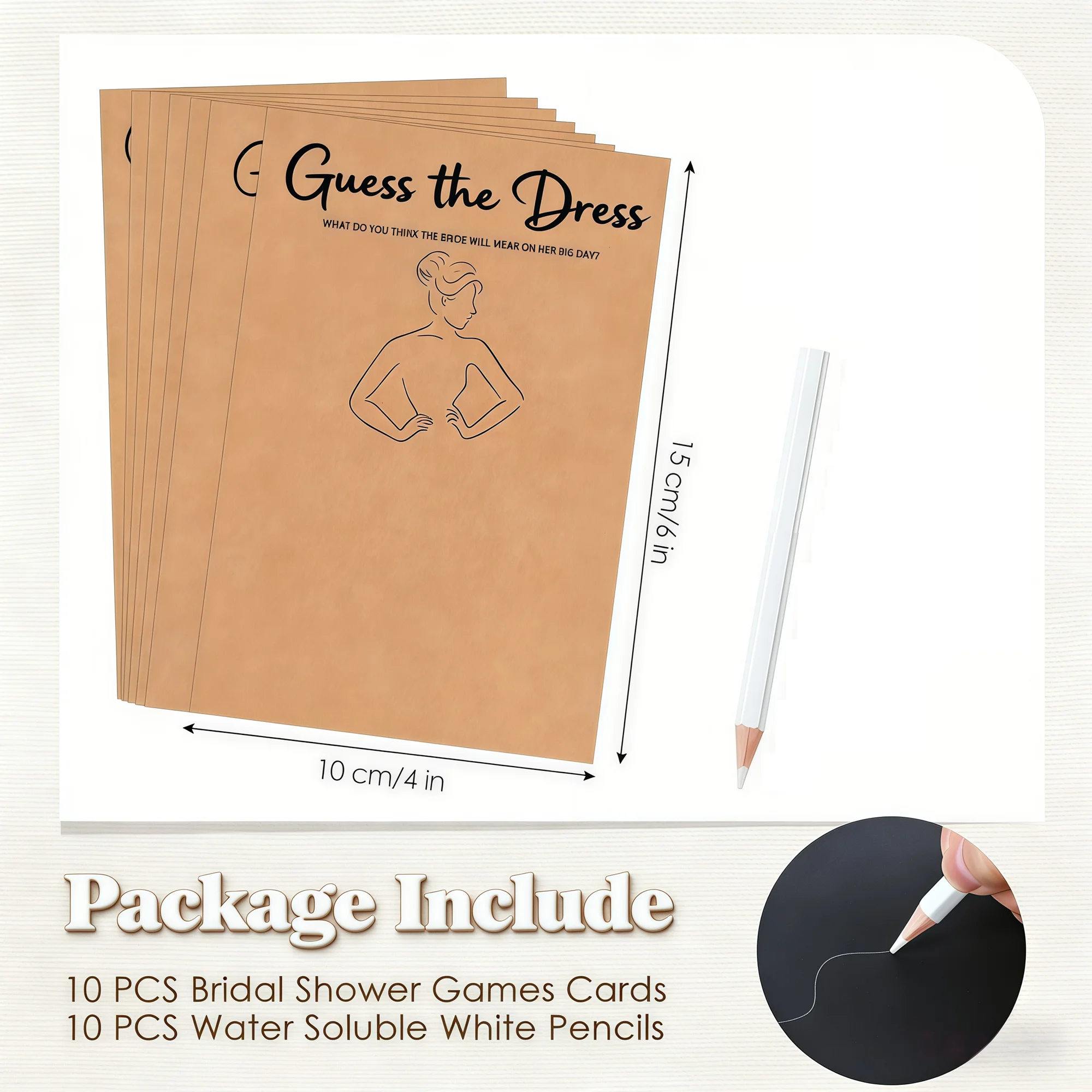 bridal shower guess the dress Unique Bridal Shower Game Guess The Dress Printable Cards main image 0