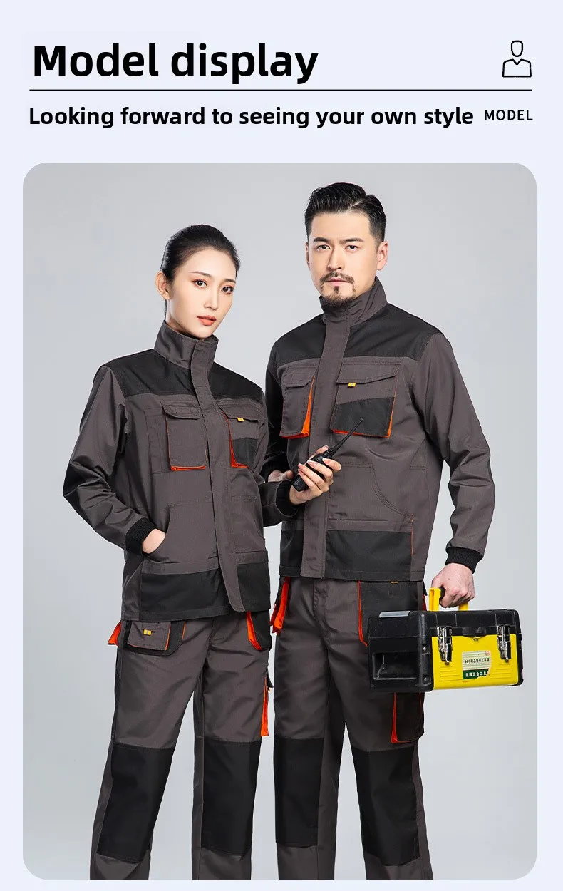 Robuste Mechaniker-Overalls mit mehreren Taschen, Oxford-Stoff, für Autoreparatur, Arbeitskleidung, individuelle Logo-Unterstützung – Detail 8
