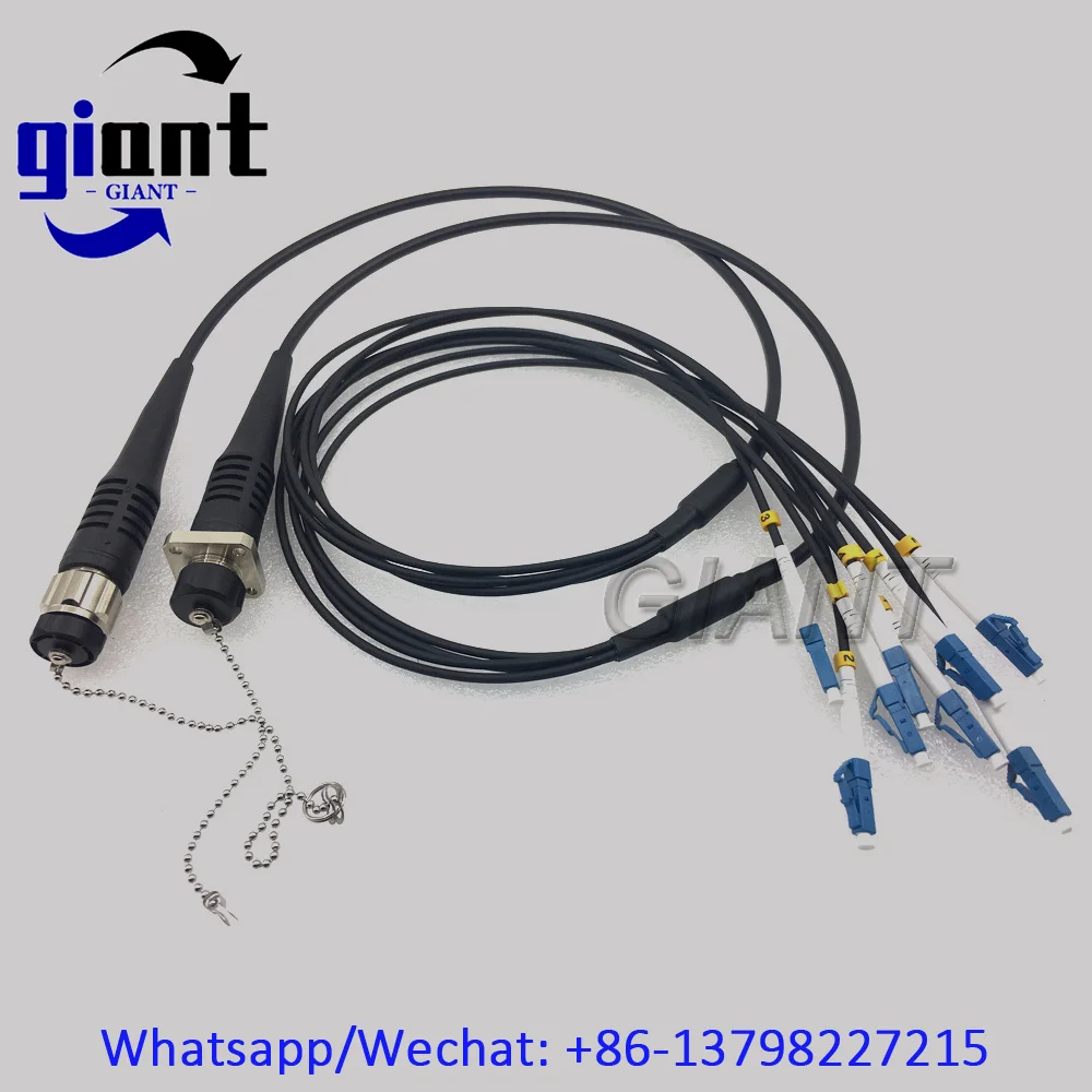 SM,4섬유,G657A1,4.5mm,1M,ODC 사각형(암) 원형(수) - LC/FC TPU 4C 기갑 광섬유 패치 코드 케이블 커넥터