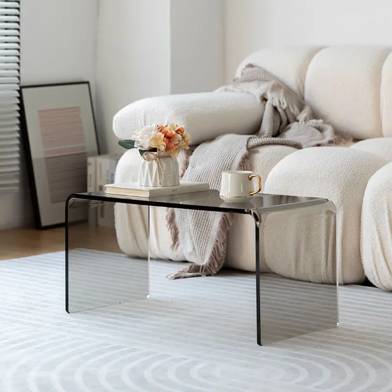 Tavolino da caffè in acrilico Soggiorno Comodino rettangolare per la casa Scrivanie per camera moderne Mobili da soggiorno di design a forma di U - immagine 2