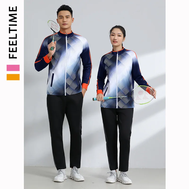 

Men and Women's Long Sleeve Table Tennis Jacket, Couple Sportswear, Ping Pong, Badminton, New, Autumn, Winter