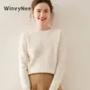 WinvyNee Cashmere Women Sweater Long Sleeve O neck Merino Wool Jumper Solid Knitwear Casual Pullover Tops Jumper Autumn A1054001 1