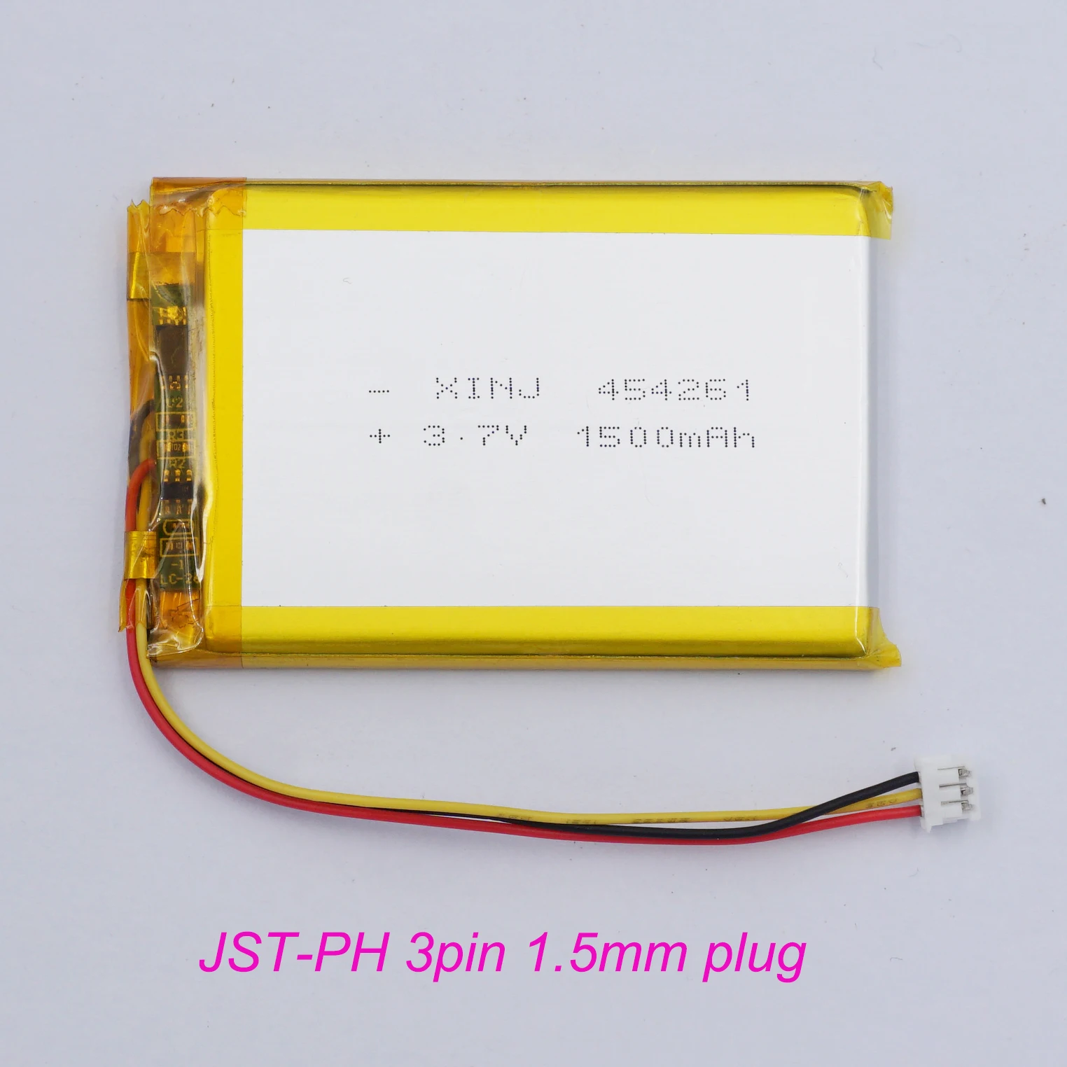 

3.7V 1500mAh 5.55Wh Li-Polymer Replacement Li Lipo Rechargeable Battery 454261 JST-PH 3Pin 1.5mm connector plug NTC Thermistor