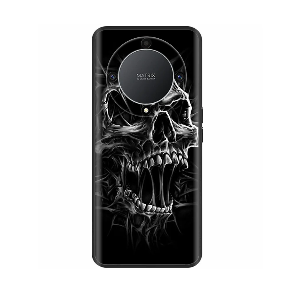 Elegant Floral Silicone Case for Honor X9a - 6.67 Protective Phone Cover