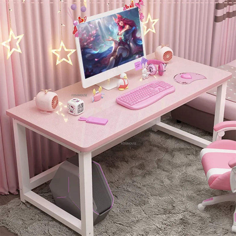 Pink Gaming Desks Study Desk Laptop Table Computer Table White Live Gamer  Home Double Desk Table Bedroom Desktop Gamer Desk Z - AliExpress