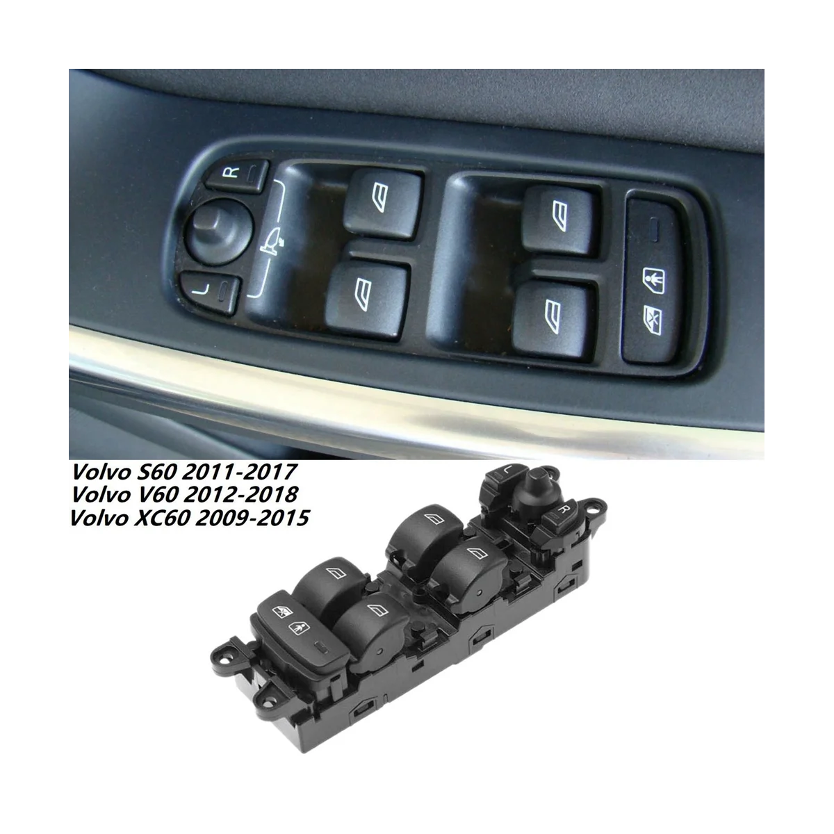 Für Volvo V60 S60 XC60 2009-2015 Vorder Elektrische Master Fensterheber  Control Schalter Befehl Taste 31334348 Auto Produkte - AliExpress