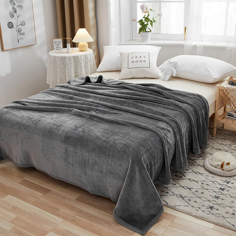 Blanket Thickened Milk Velvet Coral Flannel Sofa Cover Blanket Office Lunch Break Air Conditioning Blanket Gift Blanket  Canape 5