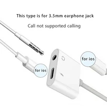 2 IN 1 Audio Adapter Charging Earphone Cable For iPhone 13 12 11 Aux Jack Headphone For Lightning 3.5 mm To Headphone Splitter