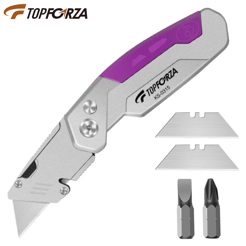 T TOVIA 25MM Heavy Duty Utility Knife, Box Cutter with 10pcs SK-5