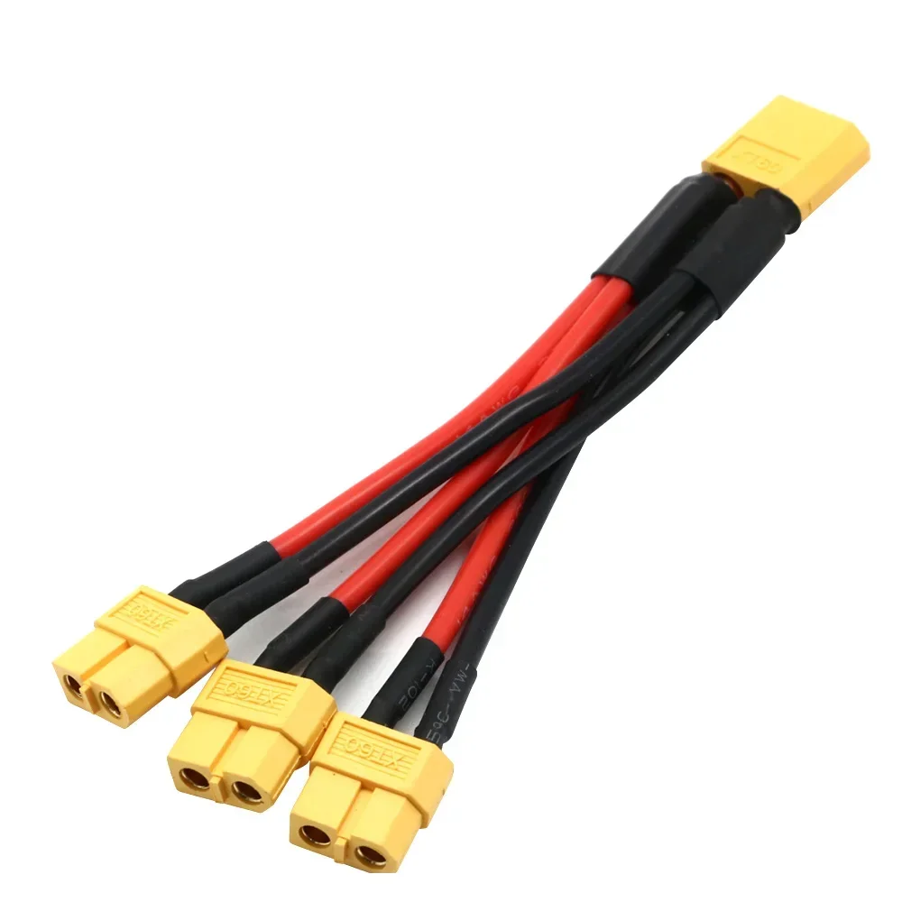 XT60 Paralleler Batterieanschluss 3-Wege 14AWG Silikonkabel Stecker/Buchse Dual-Verlängerung Y-Splitter 100mm für Batterieladegerät Motor – Detail 9