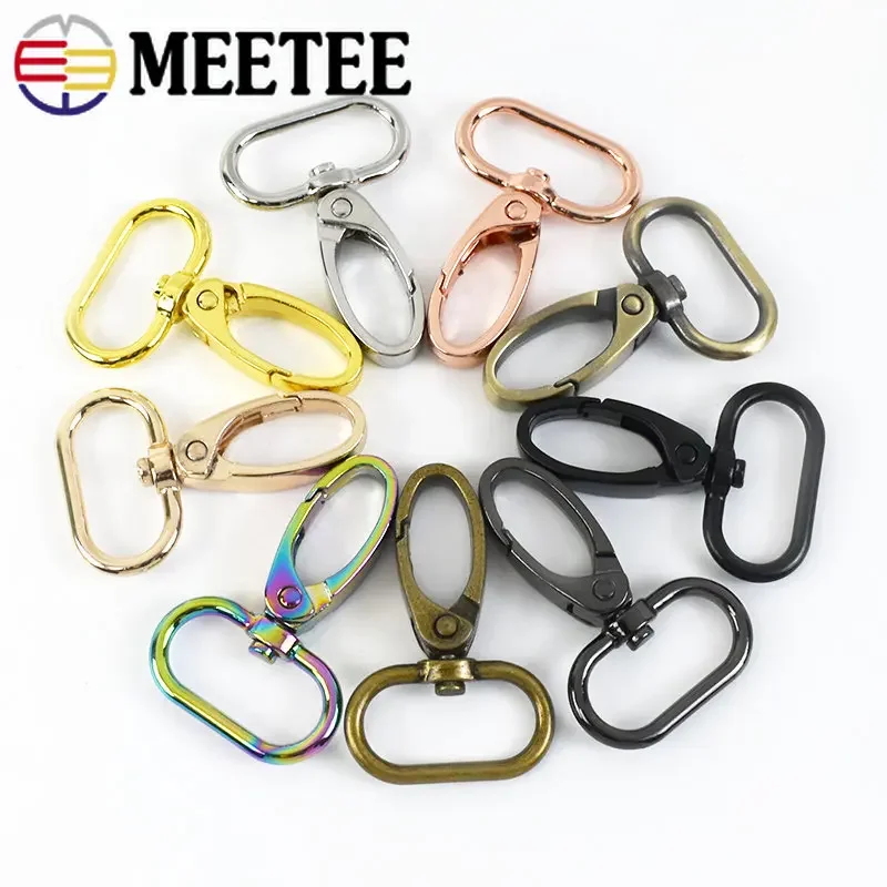 Ganchos giratorios para bolso, hebillas de Metal para correas, mosquetón a presión, accesorios de cuero para manualidades, 5/20 piezas, 16-38mm