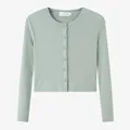 Green Rib Cardigan