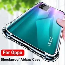 Shockproof Armor Transparent Silicone Phone Case for Oppo A53 4G
