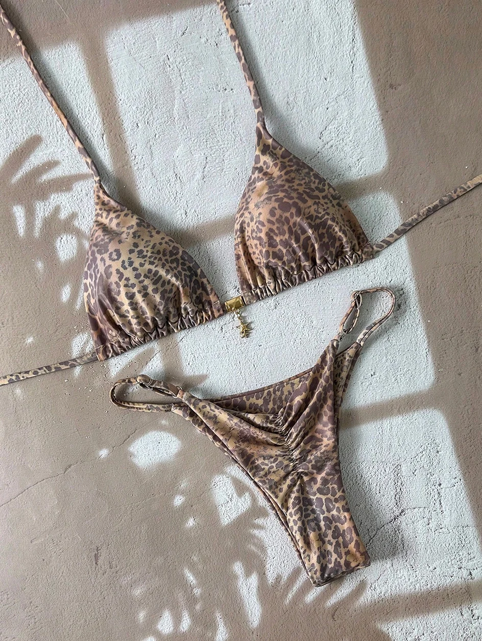 leopard push up bikini front view