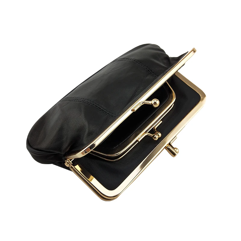 Coin Purse Women Wallet Metal Hasp Sheepskin Card&ID Holder