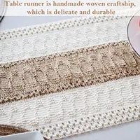 Boho Table Runner 108 Inches Long for Home Decor Farmhouse Table Runner Rustic Macrame Table Runner with Tassels Bohemian Decor 4
