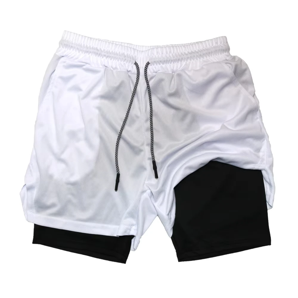 2026 Herren Doppellagige Fitness-Shorts Männer Fitness-Studio-Training 2-in-1 Sportshorts Schnelltrocknende Workout-Jogging-Shorts Doppelschichtige Sommer-Shorts – Detail 10