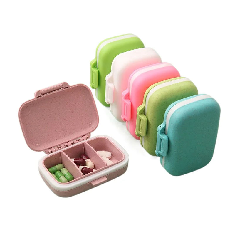 Compact Portable Pill Organizer with 3-Compartment Storage