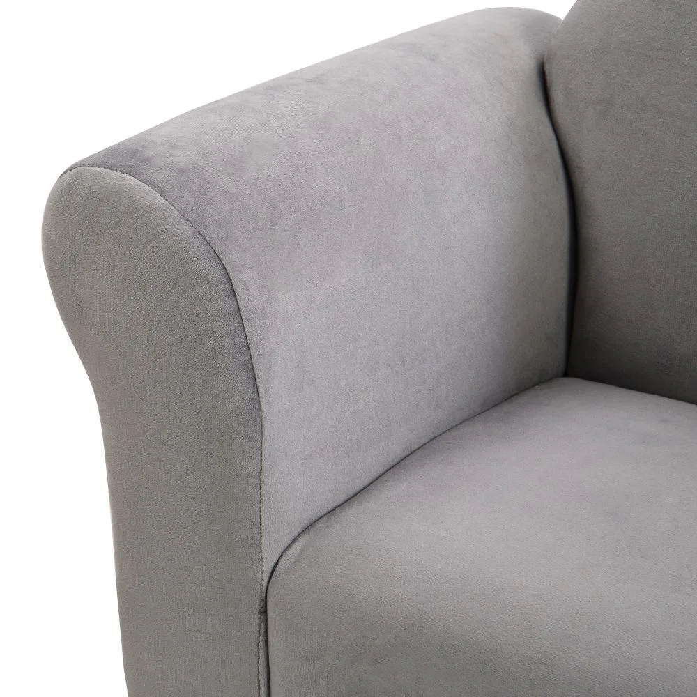 Kids velvet Sofa Chair with Footstool, Kids Upholstered Couch with ottoman 5