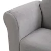 Kids velvet Sofa Chair with Footstool, Kids Upholstered Couch with ottoman 5