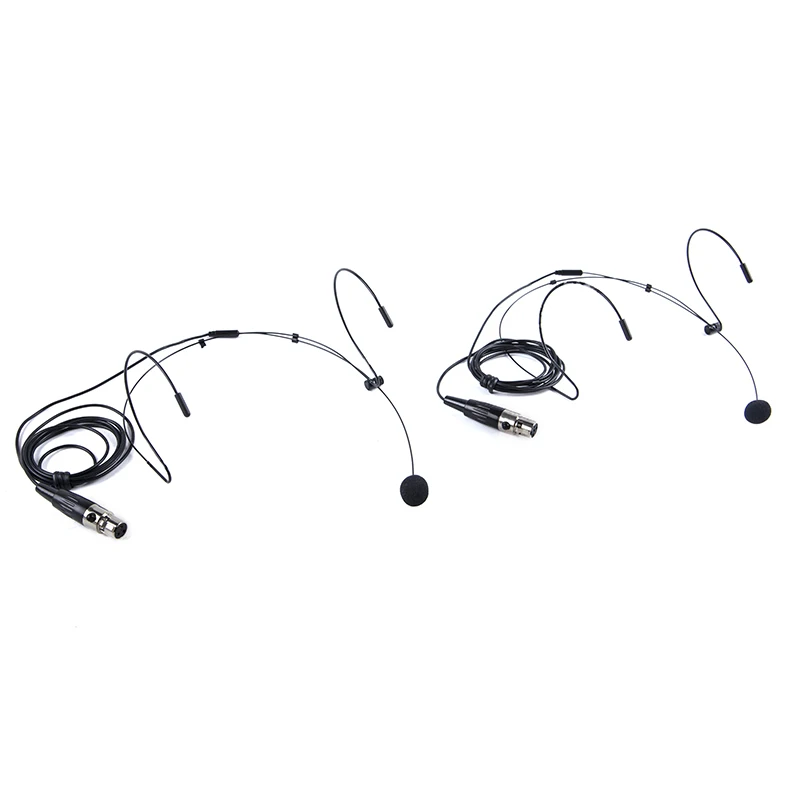 Double Earhook Condenser Microphone Headworn Headset Microphone Double Ear Hanging 4 Pin XLR