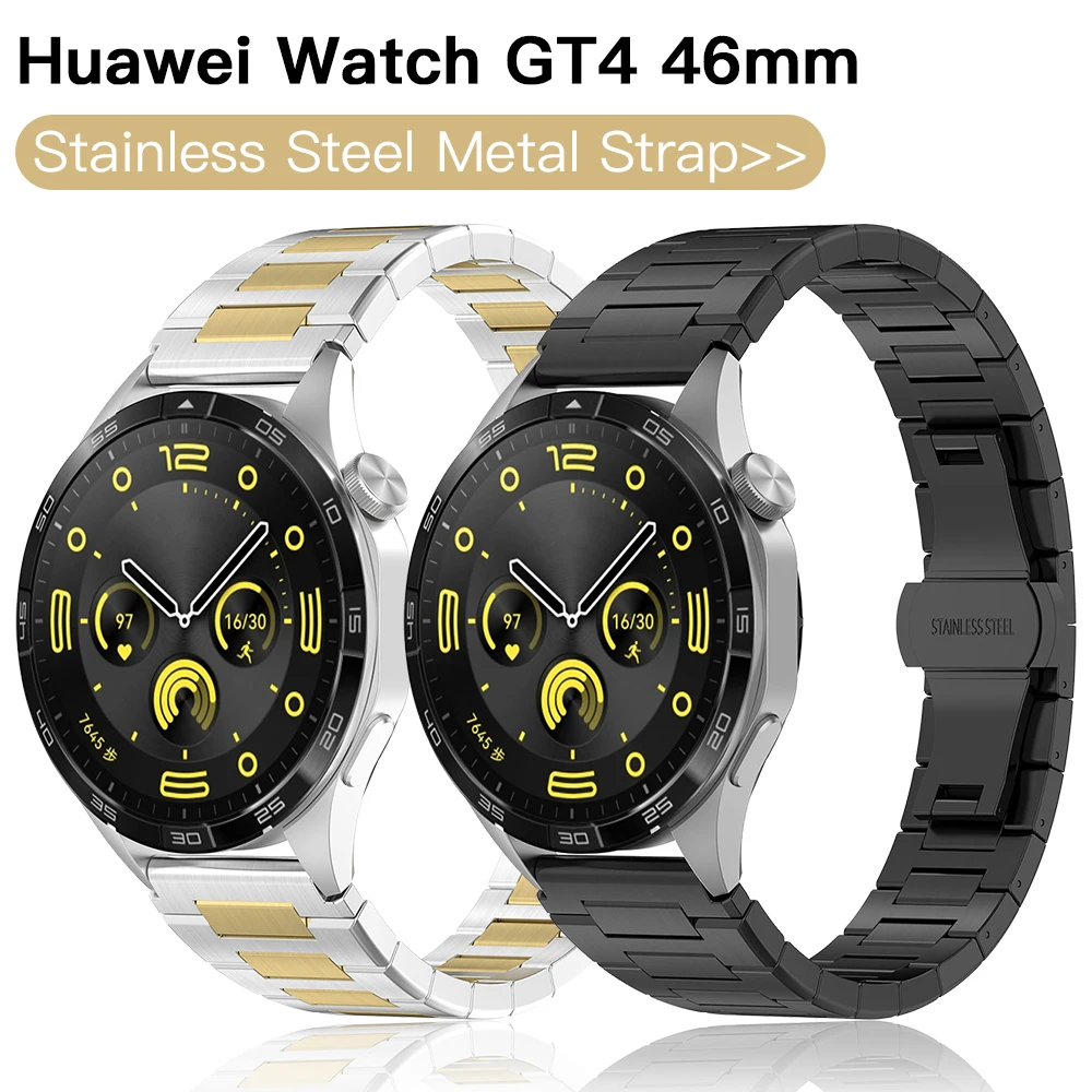 

Металлический ремешок из нержавеющей стали для Huawei Watch GT 4 46 мм без зазоров сменный Браслет Для Huawei GT4 GT3 Pro GT2 22 мм ремешок