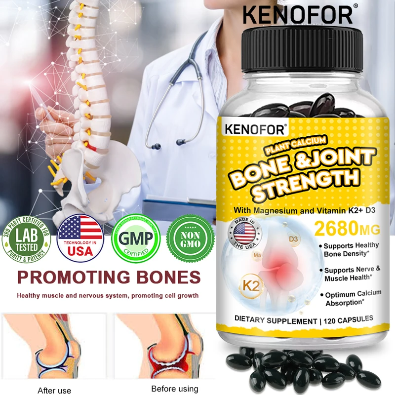 

KENOFOR Bone and Joint Strength Supplement - 2680 mg with Magnesium and Vitamin K2+ D3 for Calcium Absorption