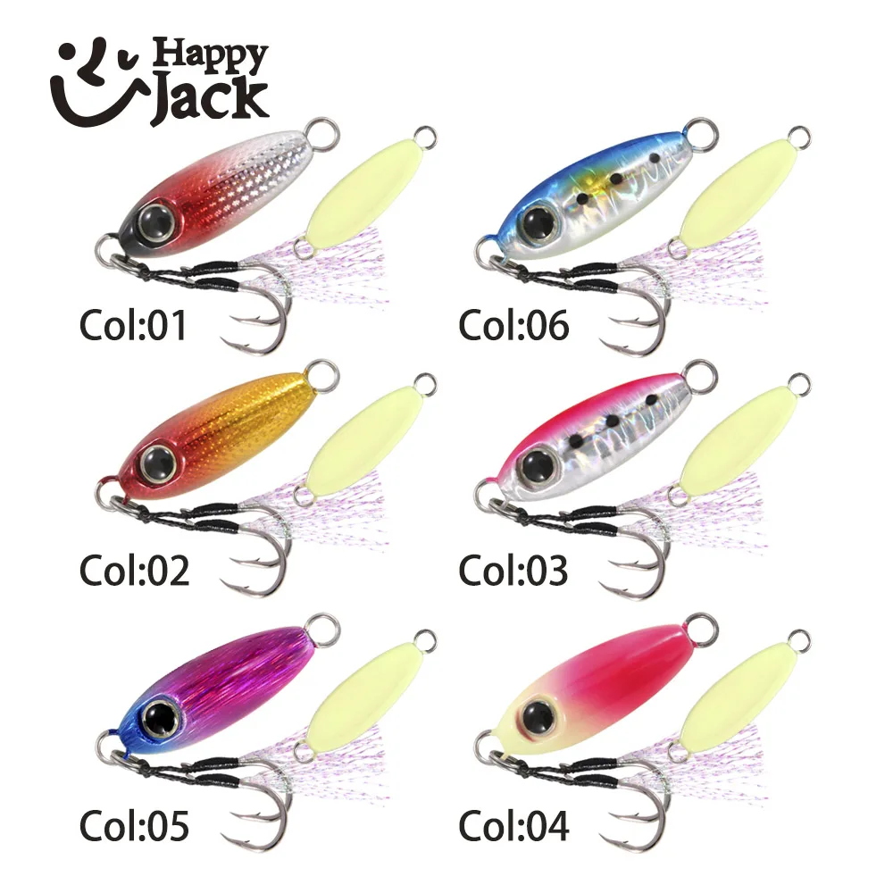 HappyJack Rockfishing Slow Drop Micro Cast Metal Jig 3.5G 5G 7G 10G 15G 20G Micro jig  Shore Casting Jigging Spoon Saltwater JIG 4