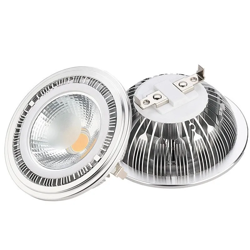 Bombilla LED empotrada superbrillante AR111, 15W, COB, AR111, QR111, G53, GU10, lámpara LED regulable, CA 110V/220V/cc 12V, 1 ud.