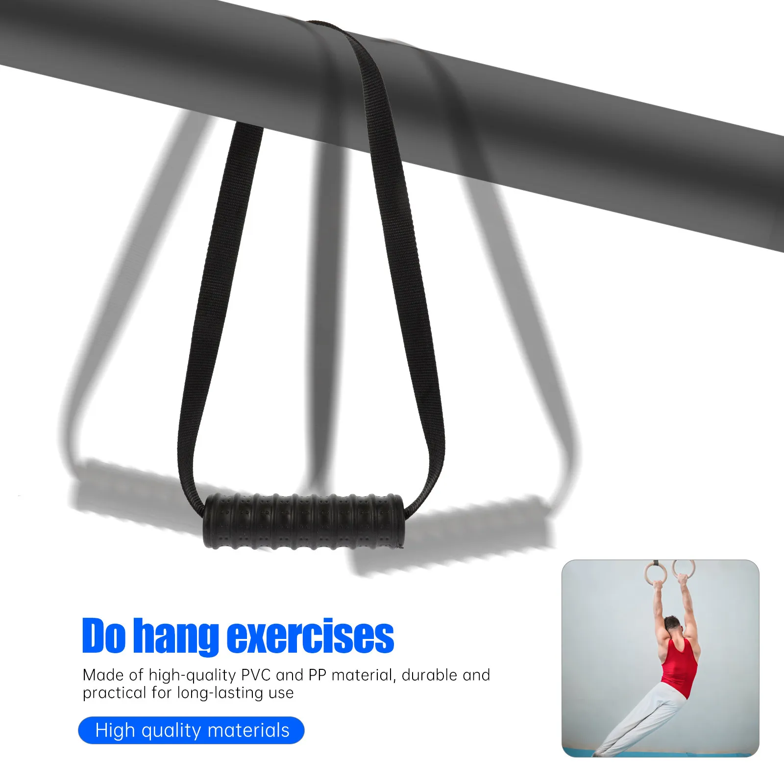 1쌍 피트니스 케이블 핸들 트라이셉 로프 풀다운용 내구성 있는 논슬립 그립, 저항 밴드 운동용 풀 로프